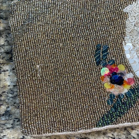 Anthropologie "Pretty Polly" Beaded Cockatoo Clutch / Makeup Bag - Picture 12 of 12